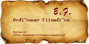 Brünauer Filoména névjegykártya
